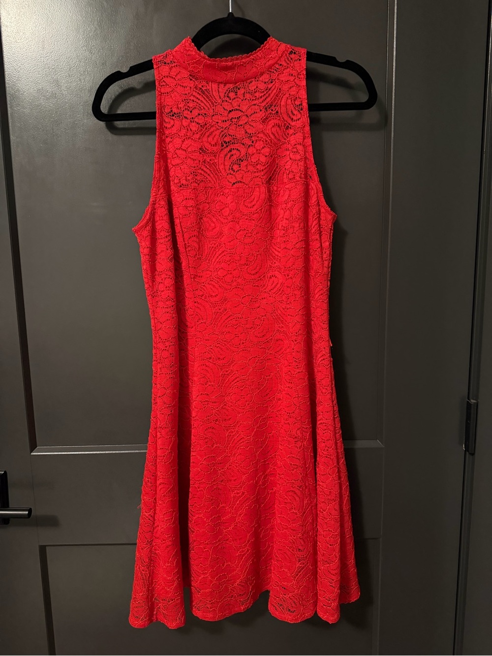 Red Lace Fit-and-Flare Dress - Women